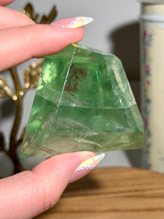 Green fluorite freeform from China