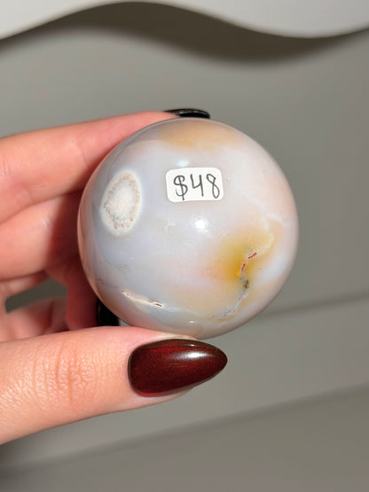 Baby pink pastel sea jasper sphere *Personal collection release
