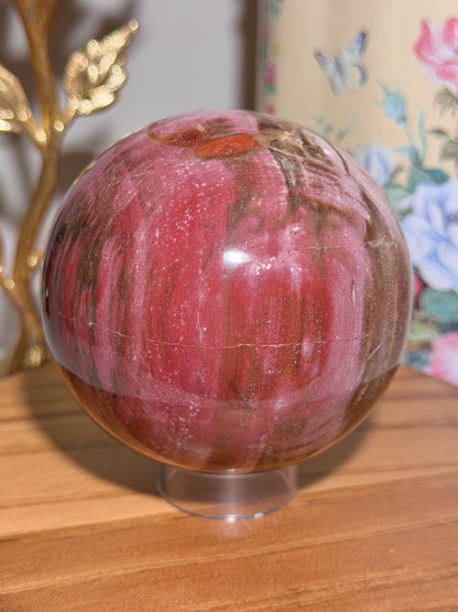 Pink petrified wood sphere *imperfect