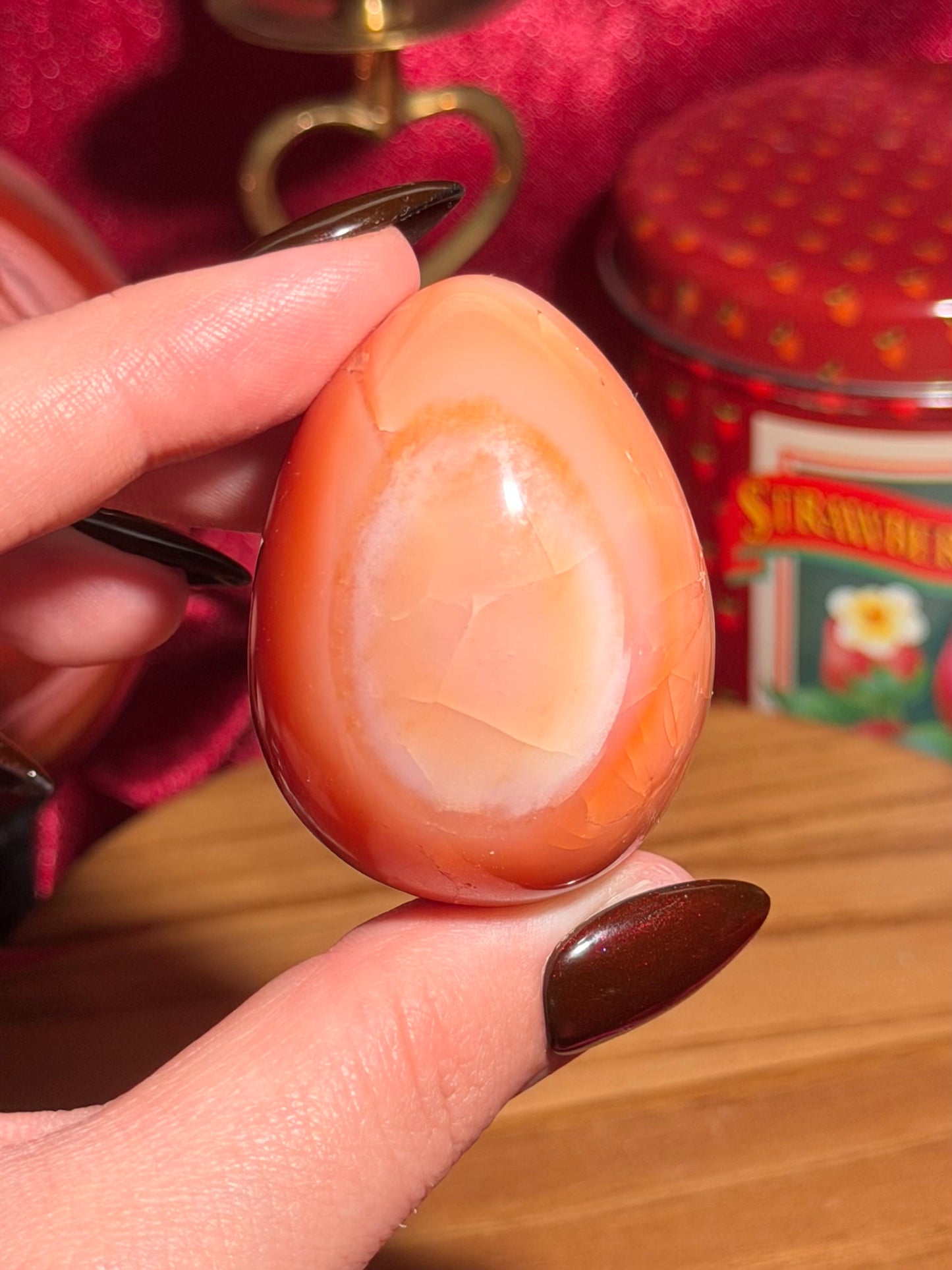 Peachy pastel carnelian egg