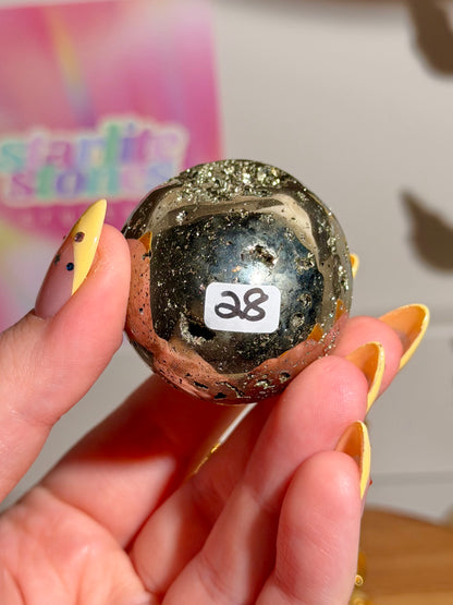 Golden pyrite egg from Peru