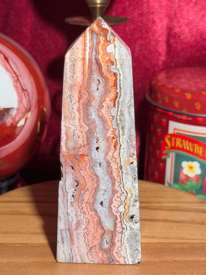 Crazy lace agate tower from Indonesia
