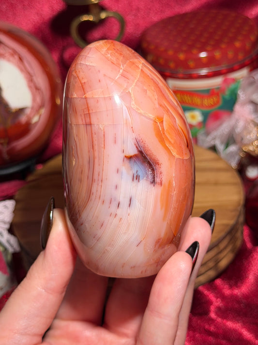 Large pastel pink carnelian freeform