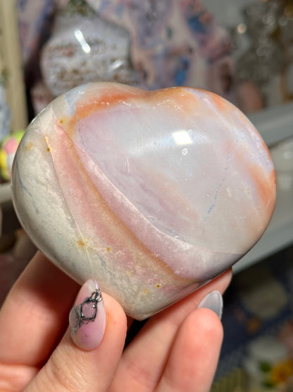 Pastel lilac sea jasper heart