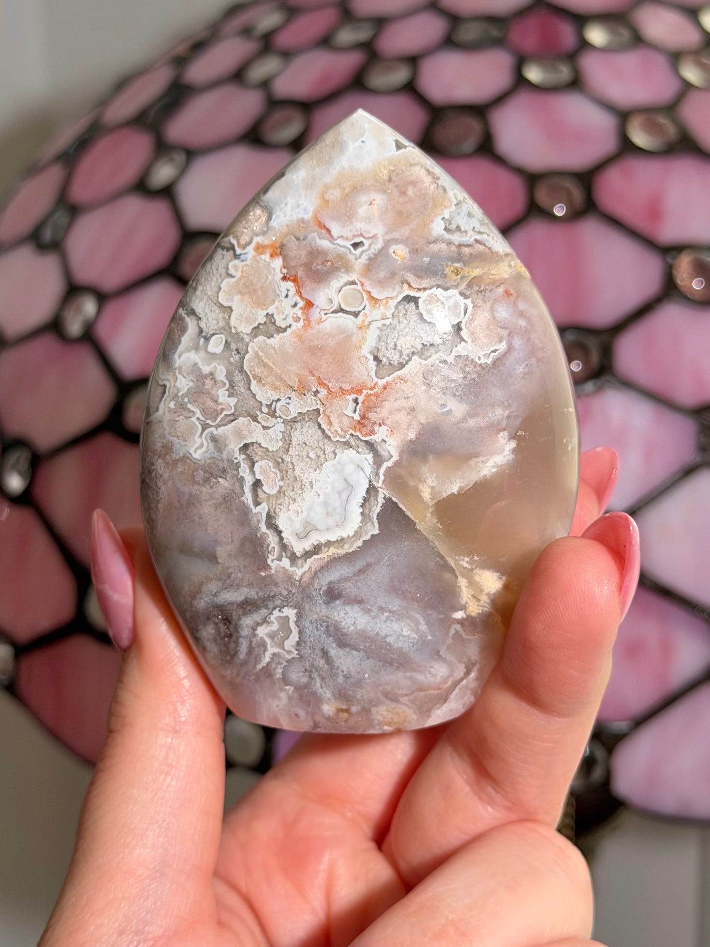 Flower agate x pink amethyst flame