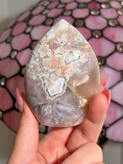 Flower agate x pink amethyst flame