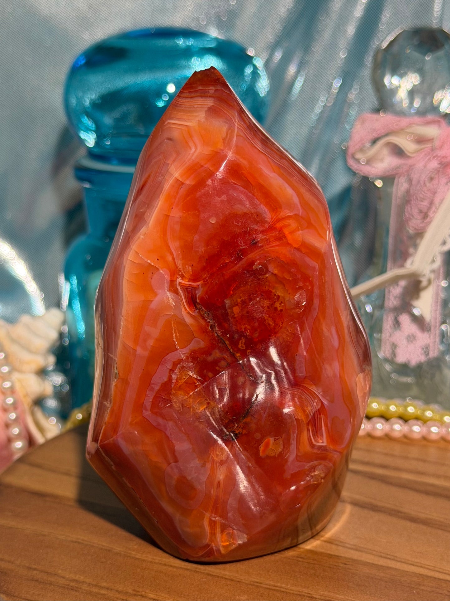 Large strawberry carnelian flame *imperfect