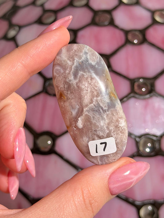 Pastel flower agate palmstone
