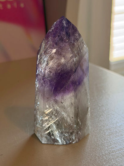 Purple phantom amethyst tower from Brazil