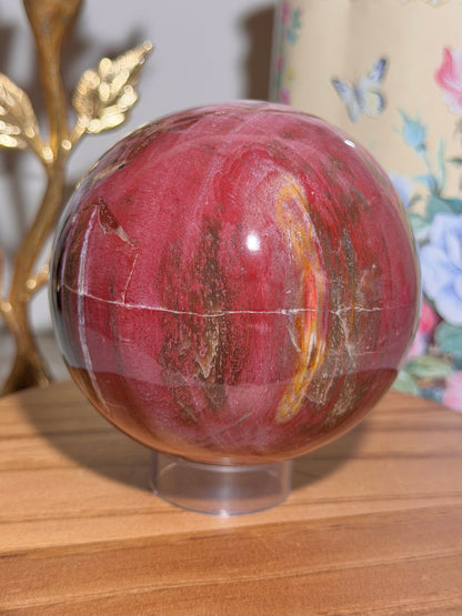 Pink petrified wood sphere *imperfect