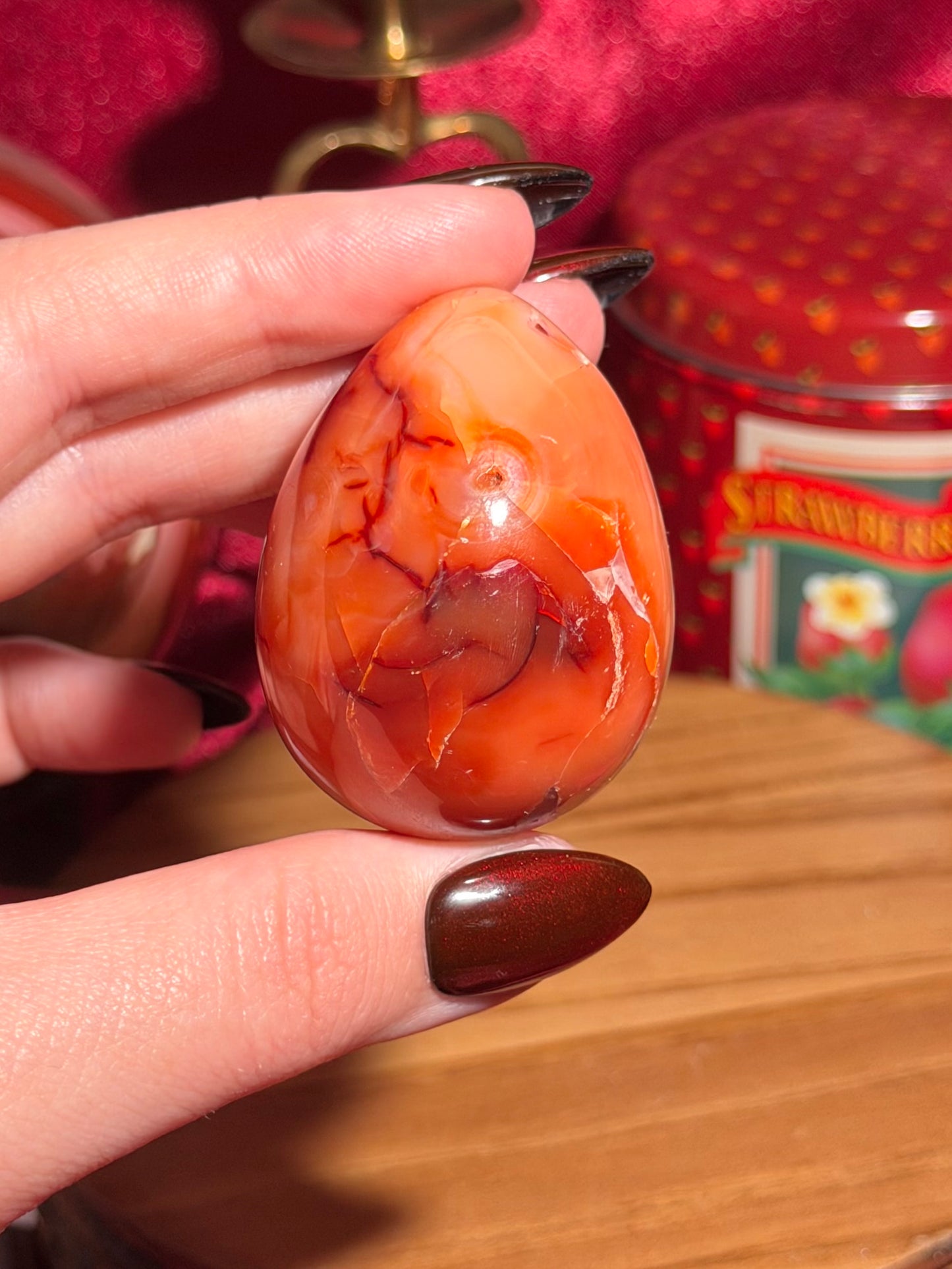 Peachy pastel carnelian egg