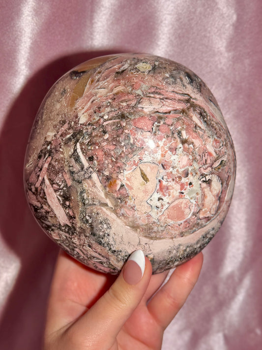 Peruvian Pink Opal "UFO" Oversized Palmstone