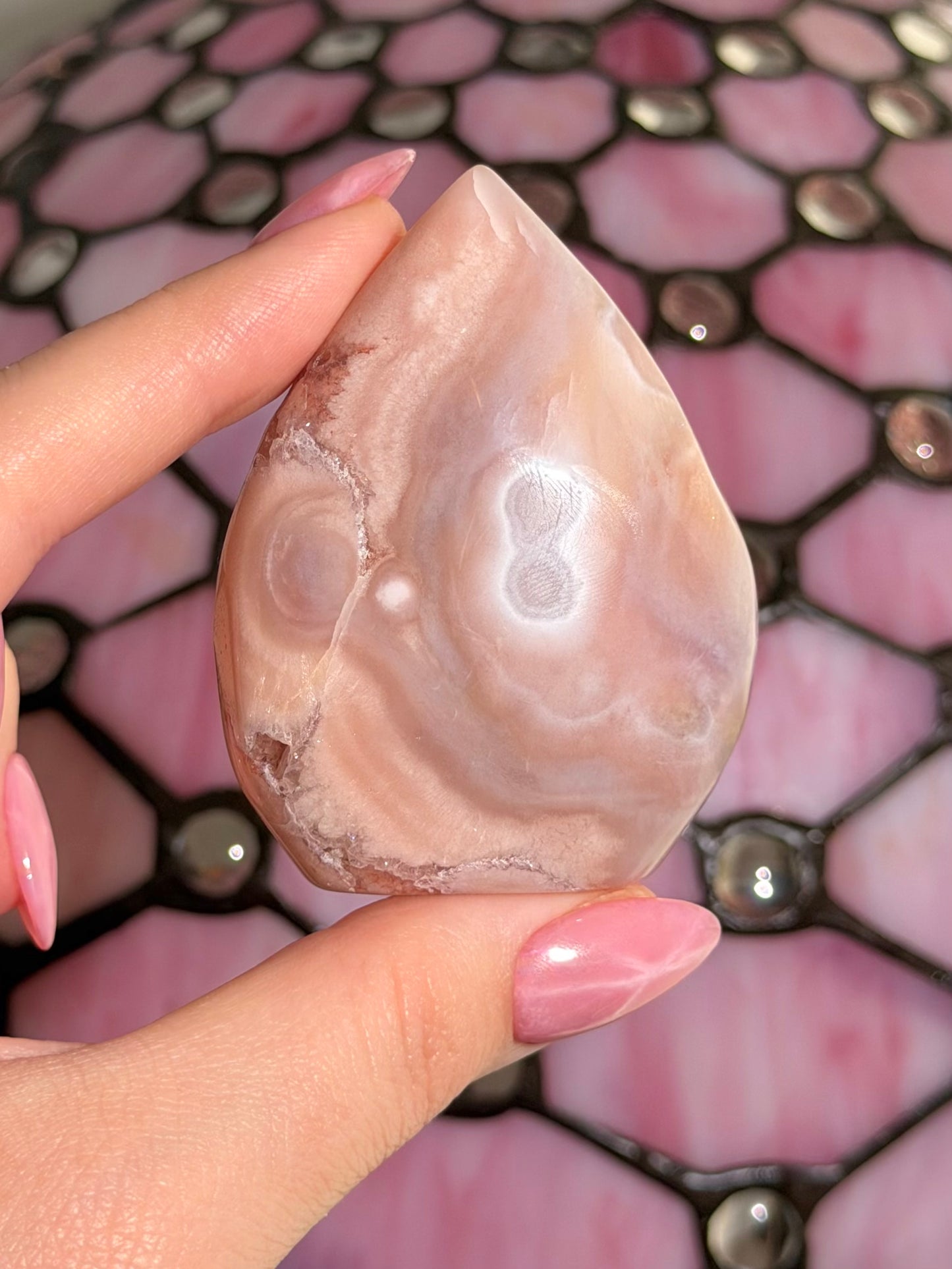 Flower agate x pink amethyst flame