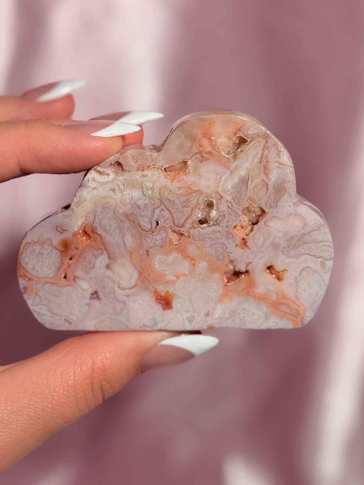 Indonesian Pink Carnelian Cloud Carving (H)