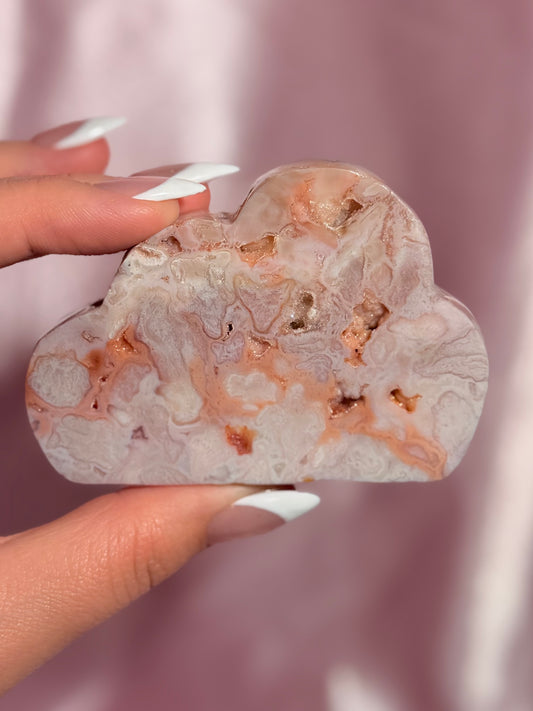 Indonesian Pink Carnelian Cloud Carving (H)