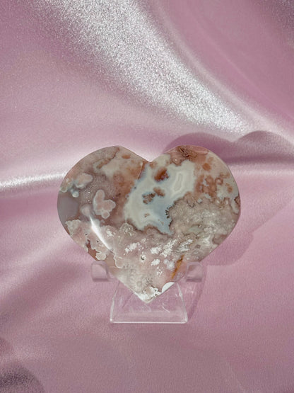 Flower agate heart (D)