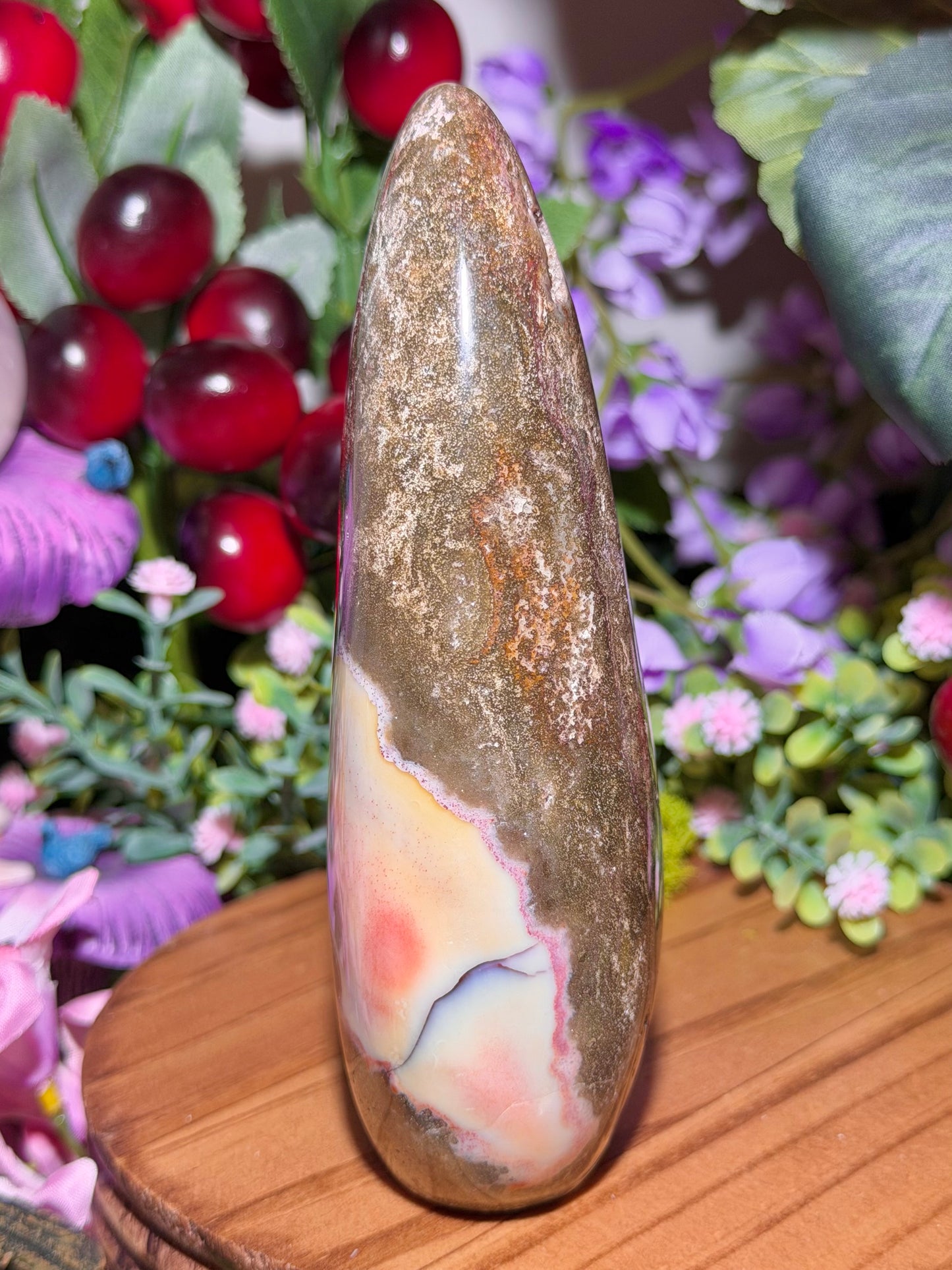 Multicolored fairy garden sea jasper freeform