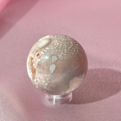 Pink amethyst flower agate sphere (P)