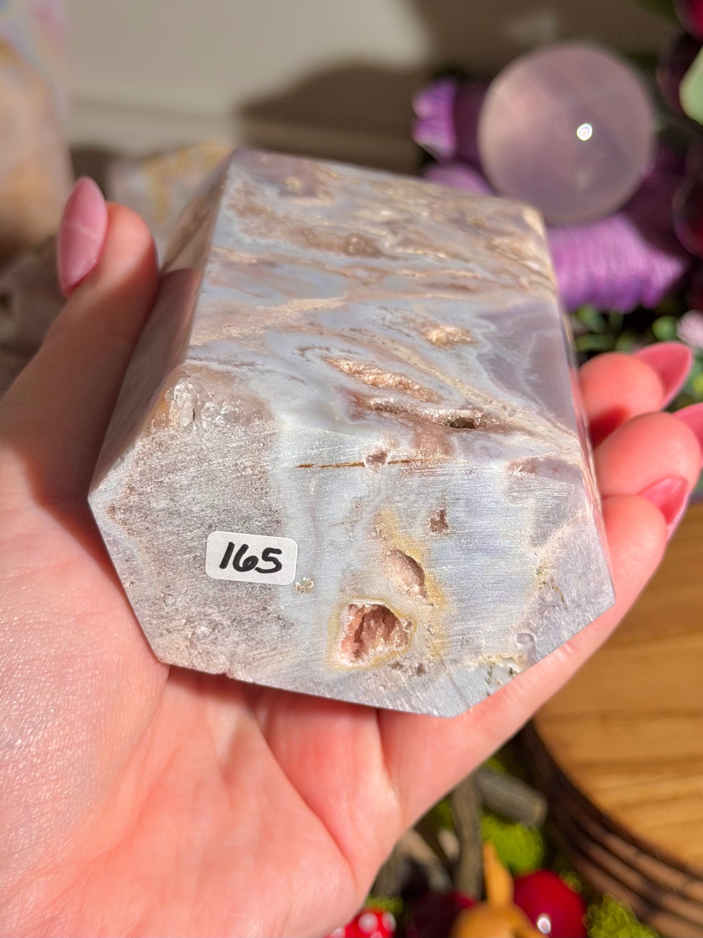Pastel pink amethyst tower from Brazil