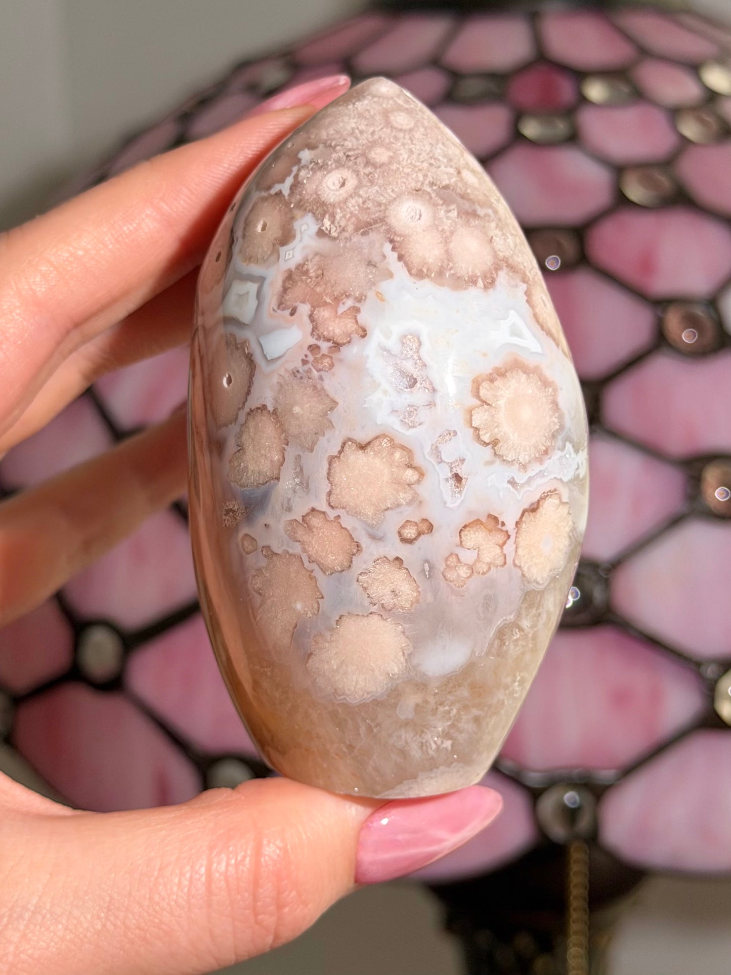 Flower agate x pink amethyst flame