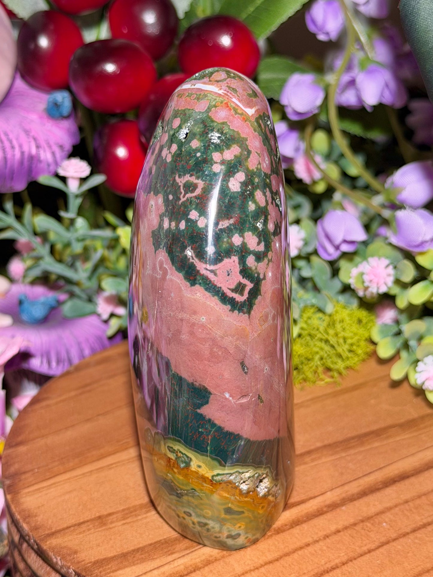 Pink & green Kabamby Ocean Jasper freeform
