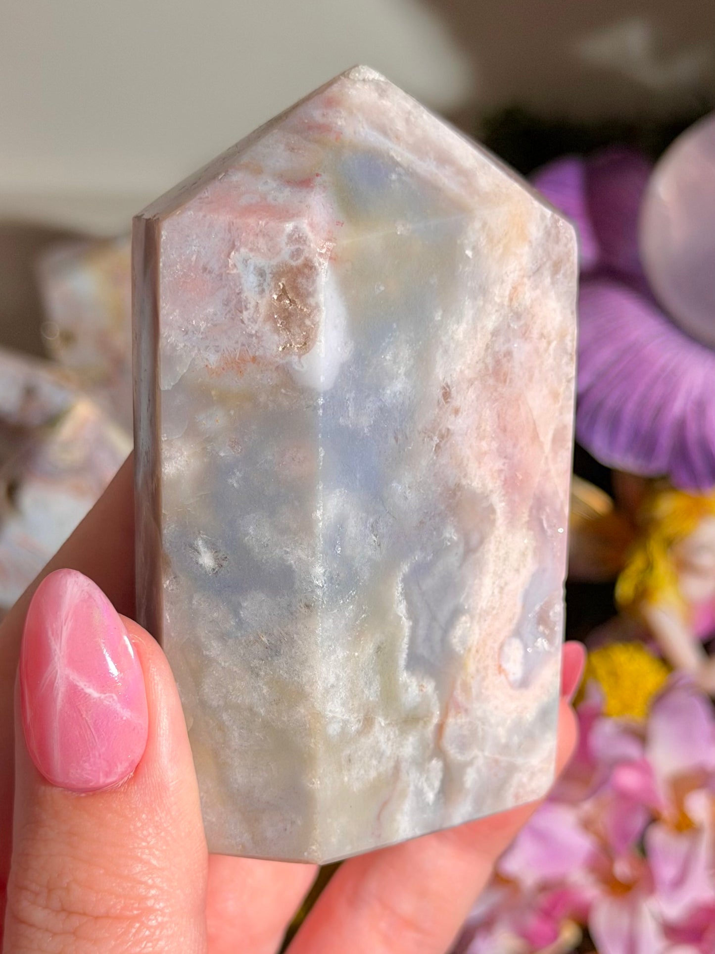 Pastel pink amethyst tower from Brazil