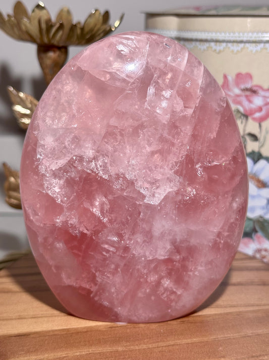 Watermelon pink rose quartz freeform