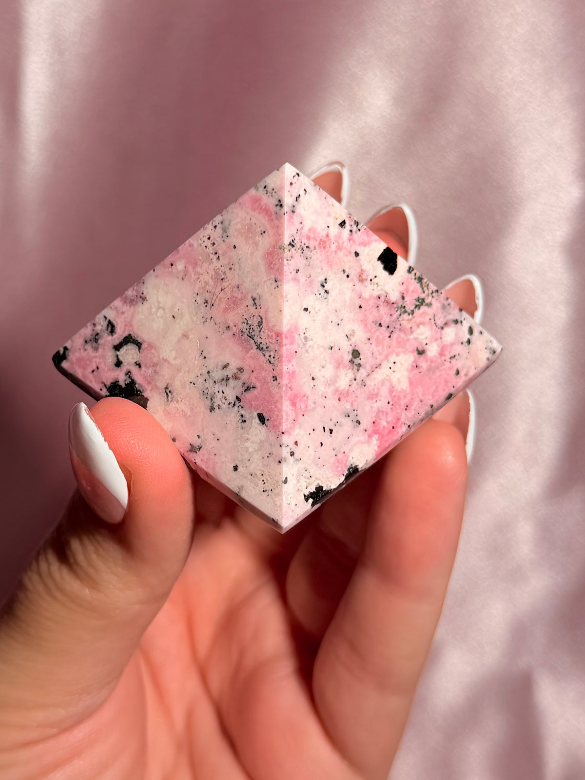 Peruvian Pink Rhodonite Pyramid