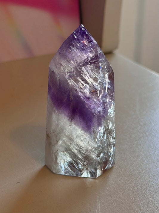 Purple phantom amethyst tower from Brazil