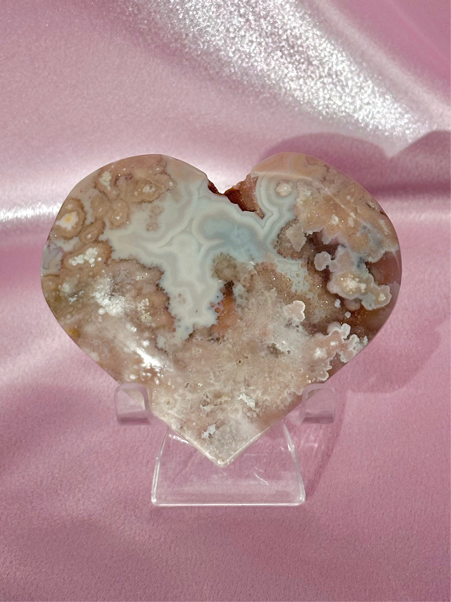 Flower agate heart (D)