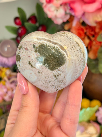 Pastel confetti sea jasper heart