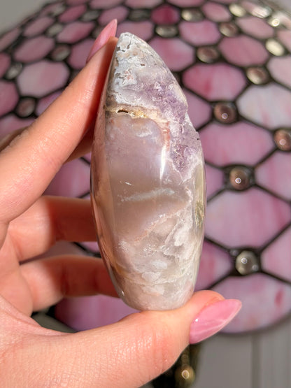 Flower agate x pink amethyst flame