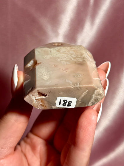 Pink Plume Agate Domino Tower (E)*Chipped tip