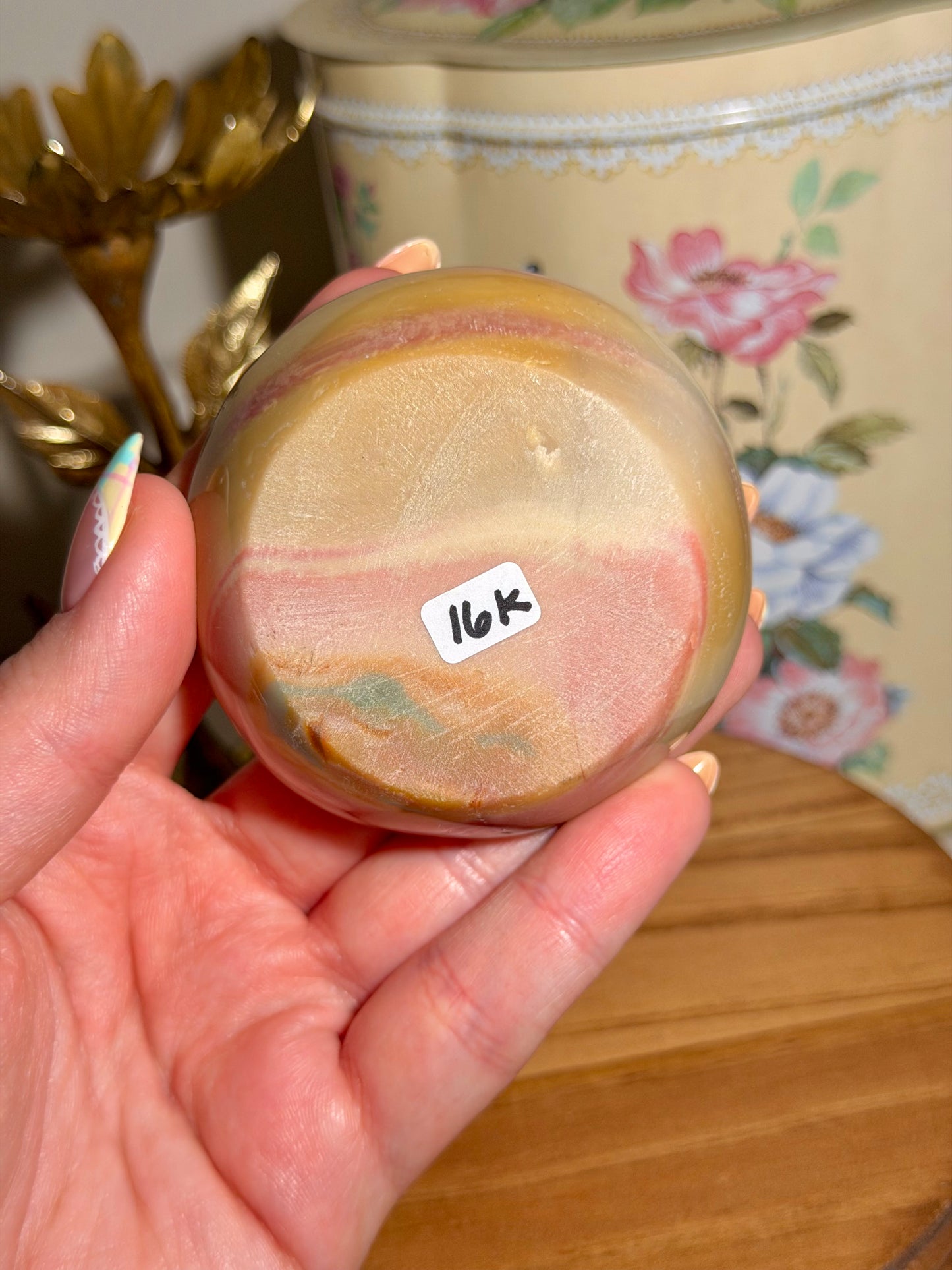 Pastel polychrome jasper bowl 16K