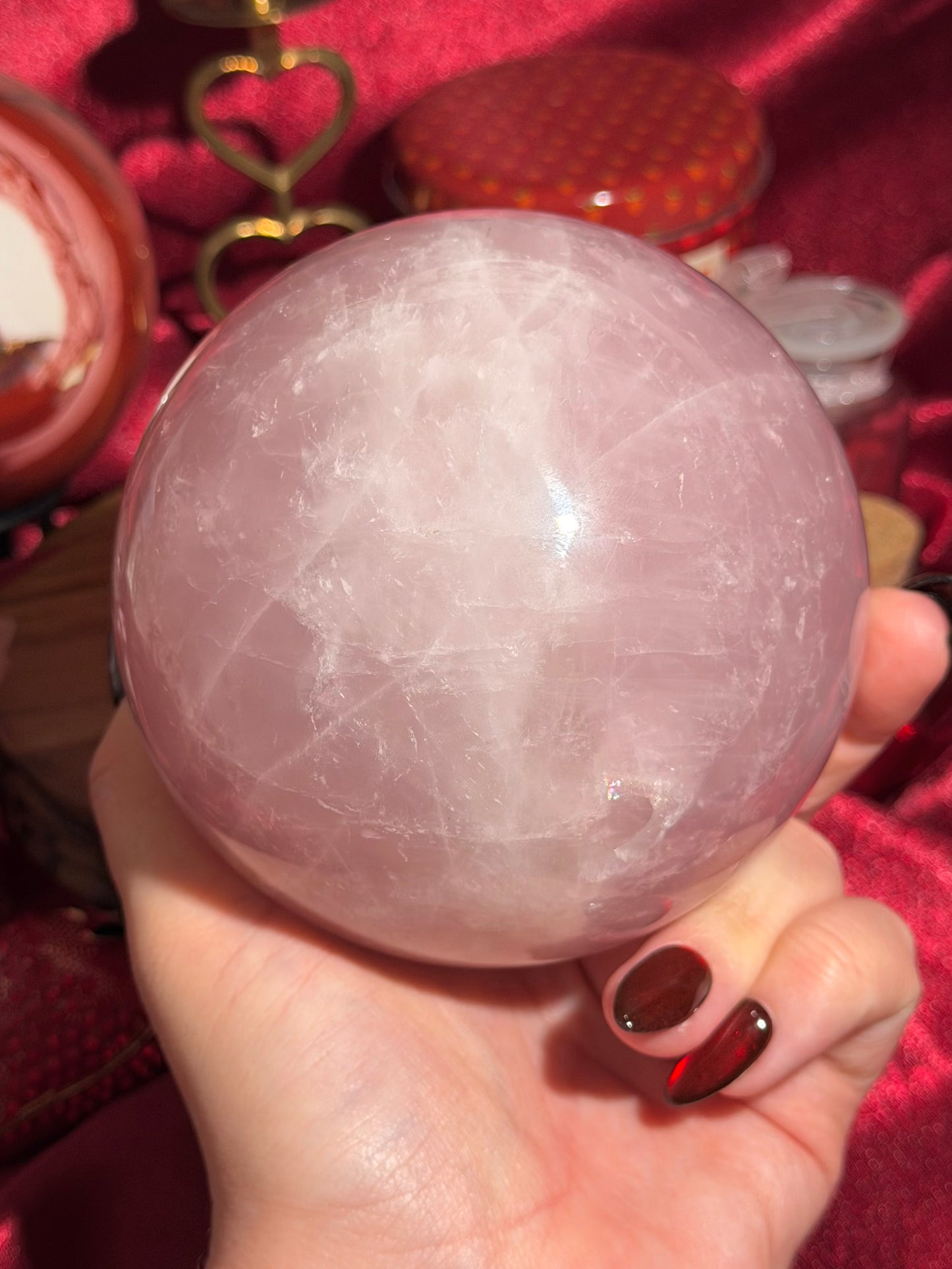 Large rose quartz sphere with subtle star flash *steal deal!