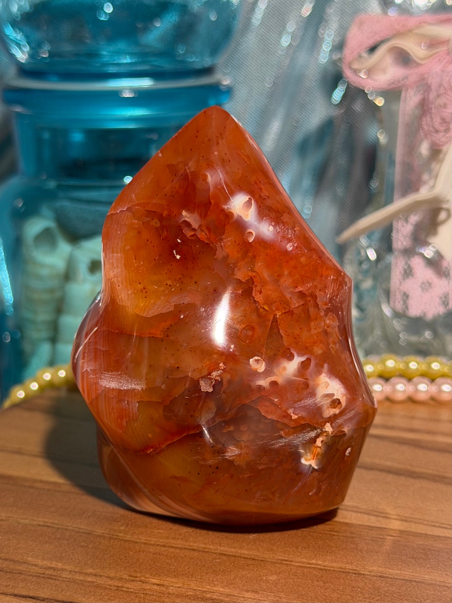 Colorful banded carnelian flame