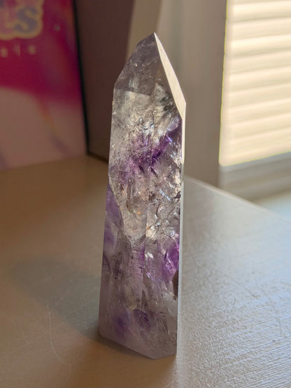 Purple phantom amethyst tower from Brazil