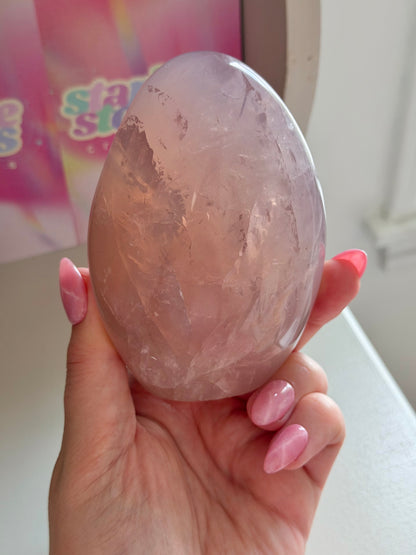 Glowy rose quartz freeform