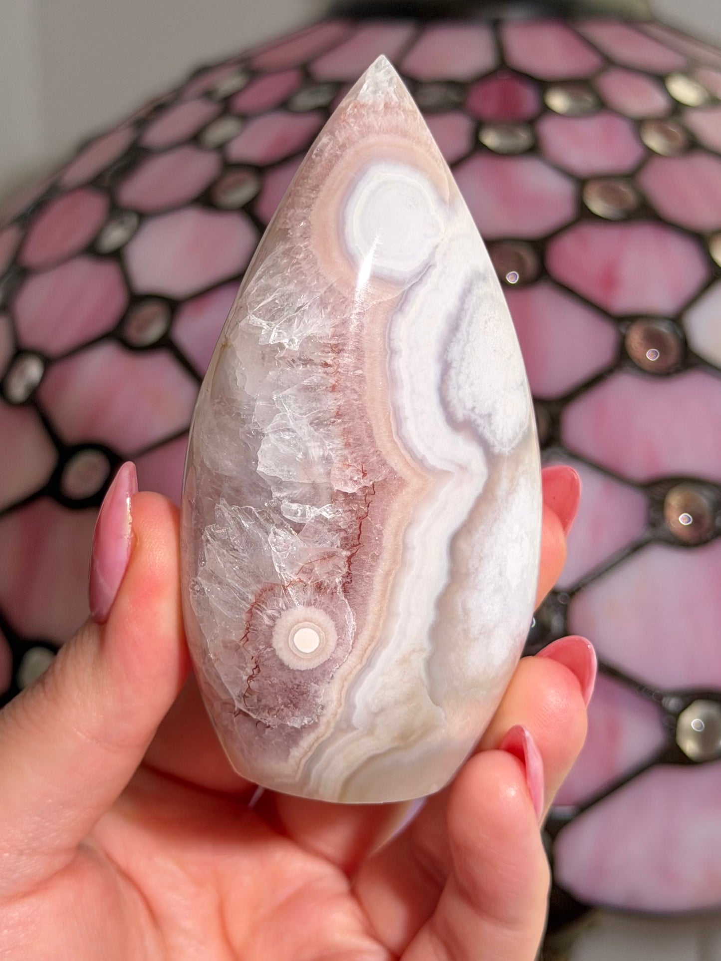 Flower agate x pink amethyst flame
