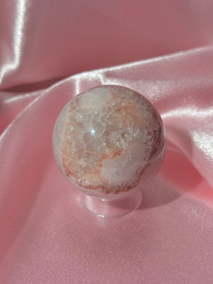 Pastel sparkly pink Brazilian pink amethyst sphere