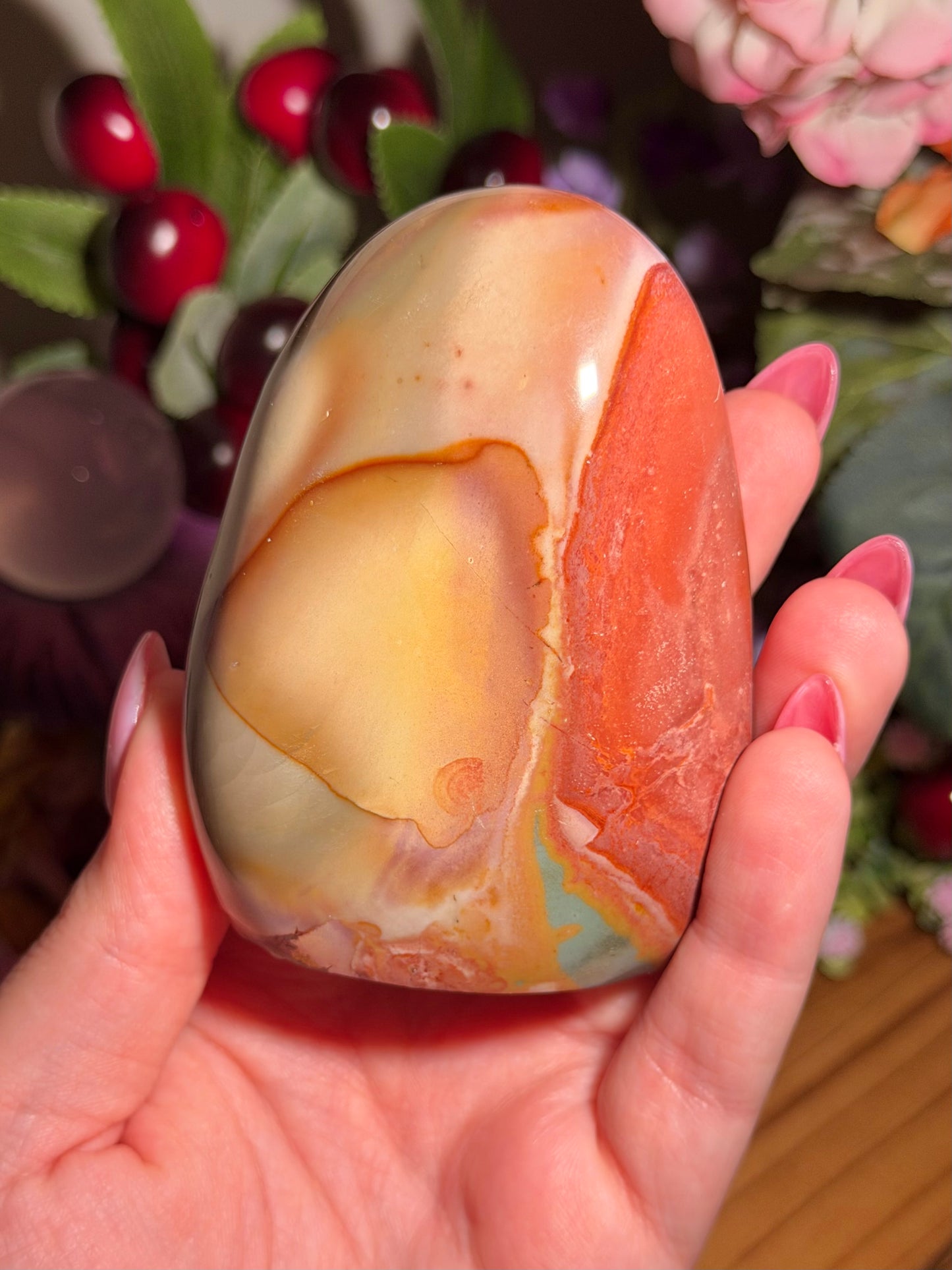 Unique colorful polychrome jasper freeform
