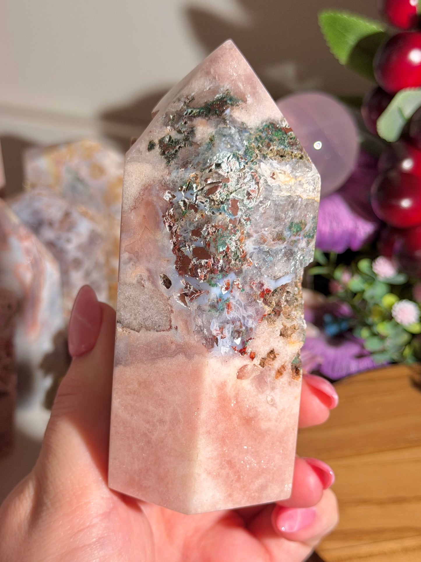 Pastel pink amethyst tower from Brazil