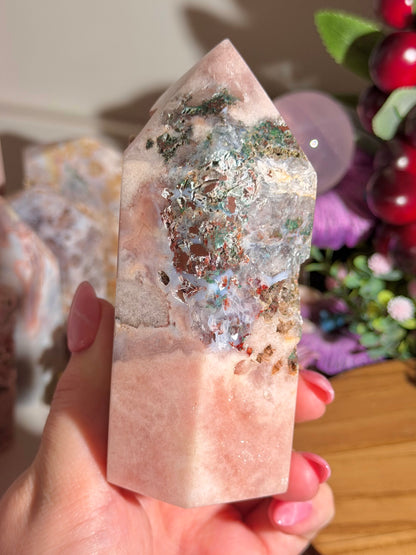 Pastel pink amethyst tower from Brazil