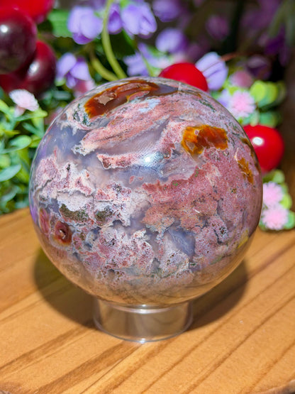 Pink cosmic sea jasper sphere