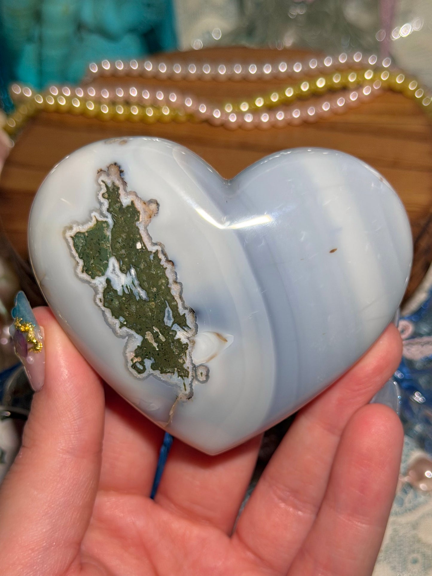 Orca agate heart from Indonesia J
