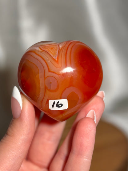 Pink banded carnelian heart