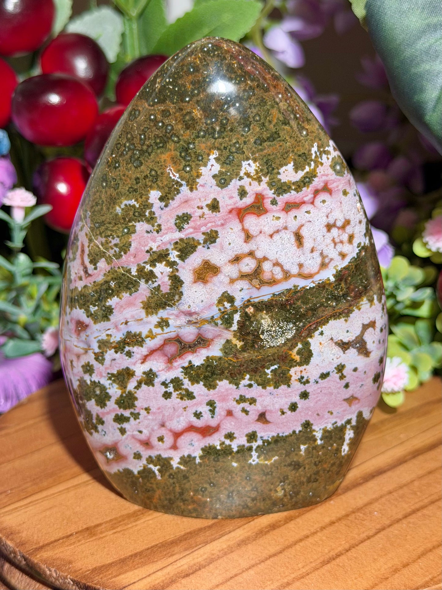 Pink & green Kabamby Ocean Jasper freeform