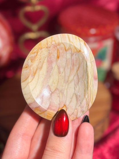 Strawberry banana pink polychrome jasper bowl 18X