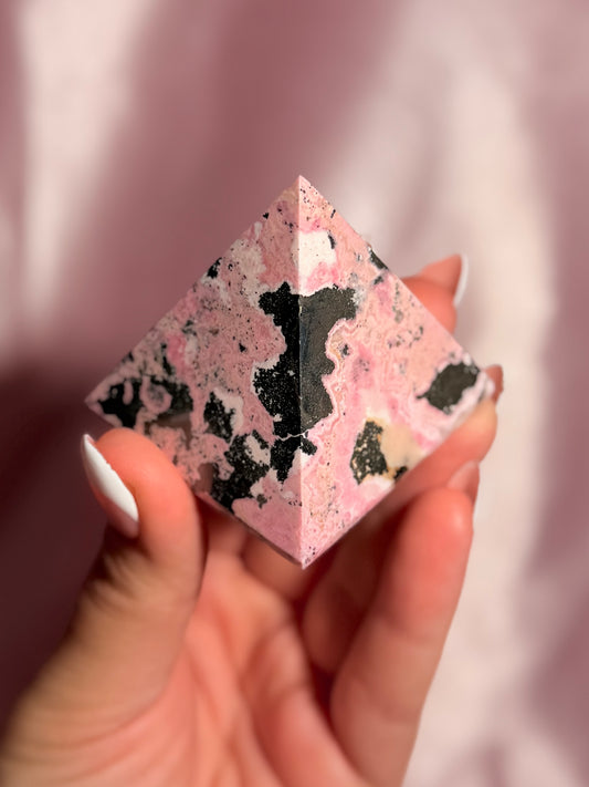 Peruvian Pink Rhodonite Pyramid