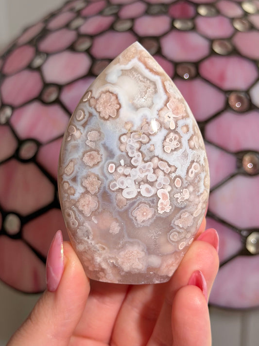 Flower agate x pink amethyst flame